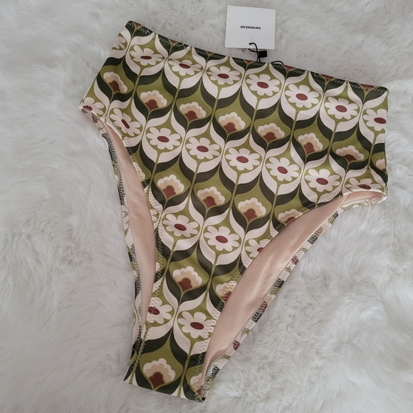 🍹ZARA BRAND NEW PRINTED HIGH WAIST BIKINI BOTTOM SIZE M - Picture 4 of 5